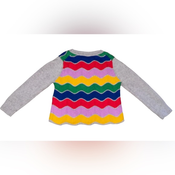 Mini Boden Pullover Child Gray Rainbow Stripped Sweater Size 6-7 Years - Picture 3 of 5